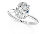 White gold Oval Solitaire Diamond Ring with a Classic Band and Four-Prong Setting 1