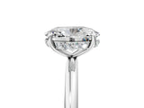 White gold Oval Solitaire Diamond Ring with a Classic Band and Four-Prong Setting 5