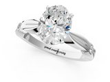 White gold Oval Solitaire Diamond Twisted Band with Four-Prong Setting_61