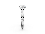 White gold Oval Solitaire Diamond Twisted Band with Four-Prong Setting_62