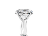 White gold Oval Solitaire Diamond Twisted Band with Four-Prong Setting_65