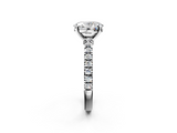 White gold Oval Solitaire Diamond with Pavé Band and Four-Prong Setting_91