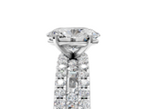 White gold Oval Solitaire Diamond with Pave and Channel Set Band_117