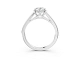 White gold Oval Solitaire Engagement Ring with Four-Prong Setting and Classic Band 4