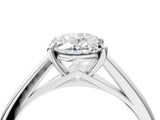 White gold Oval Solitaire Engagement Ring with Four-Prong Setting and Classic Band 5