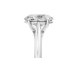 White gold Oval Solitaire Engagement Ring with Four-Prong Setting and Classic Band