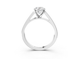 White gold Oval Solitaire Engagement Ring with Four-Prong Setting and Tapered Band_26