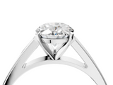 White gold Oval Solitaire Engagement Ring with Four-Prong Setting and Tapered Band_27
