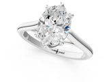 White gold Oval Solitaire Engagement Ring with Six-Prong Setting and Classic Band 2