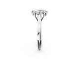 White gold Oval Solitaire Engagement Ring with Six-Prong Setting and Classic Band 3