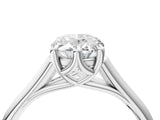 White gold Oval Solitaire Engagement Ring with Six-Prong Setting and Classic Band 5