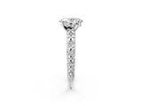 White gold Oval Solitaire Floral Milgrain Engagement Ring_33