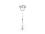 White gold Oval Solitaire Heart Prong Engagement Ring with Tapered Band_57