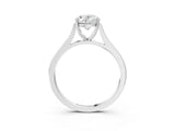 White gold Oval Solitaire Heart Prong Engagement Ring with Tapered Band_58