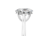 White gold Oval Solitaire Heart Prong Engagement Ring with Tapered Band_60