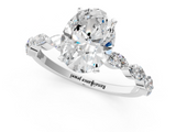 White gold Oval Solitaire Marquise Side Stone Prong Setting Ring_72