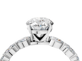 White gold Oval Solitaire Marquise Side Stone Prong Setting Ring_75