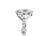 White gold Oval Solitaire Marquise Side Stone Prong Setting Ring_76