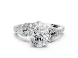 White gold Oval Solitaire Marquise Twist Band with Six-Prong Setting_84