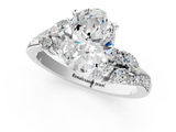 White gold Oval Solitaire Marquise Twist Band with Six-Prong Setting_85