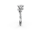 White gold Oval Solitaire Marquise Twist Band with Six-Prong Setting_86