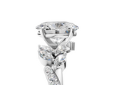 White gold Oval Solitaire Marquise Twist Band with Six-Prong Setting_89