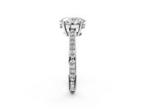 White gold Oval Solitaire Pavé Band Prong Setting Ring_22