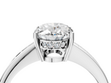 White gold Oval Solitaire Pavé Band Prong Setting Ring_24