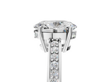 White gold Oval Solitaire Pavé Band Prong Setting Ring_25