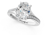White gold Oval Solitaire Pavé Band with Four-Prong Setting_49