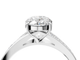 White gold Oval Solitaire Pavé Band with Four-Prong Setting_52