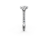 White gold Oval Solitaire Pave Diamond Engagement Ring with Four-Prong Setting_365