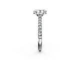 White gold Oval Solitaire Pave Diamond Engagement Ring with Prong Setting_65