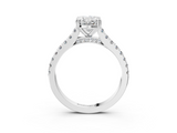 White gold Oval Solitaire Pave Diamond Engagement Ring with Prong Setting_66