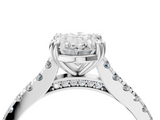 White gold Oval Solitaire Pave Diamond Engagement Ring with Prong Setting_67
