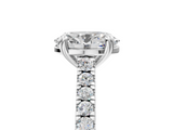 White gold Oval Solitaire Pave Diamond Engagement Ring with Prong Setting_68