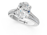 White gold Oval Solitaire Pave Split Shank Engagement Ring with Six-Prong Setting_48
