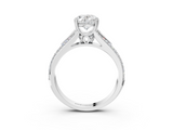 White gold Oval Solitaire Pave Split Shank Engagement Ring with Six-Prong Setting_49