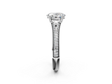 White gold Oval Solitaire Pave Split Shank Engagement Ring with Six-Prong Setting_49