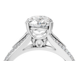 White gold Oval Solitaire Pave Split Shank Engagement Ring with Six-Prong Setting_51