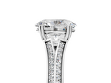 White gold Oval Solitaire Pave Split Shank Engagement Ring with Six-Prong Setting_52