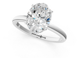 White gold Oval Solitaire Ring with Four-Prong Setting on a Classic Band_45