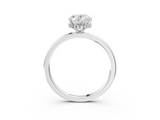 White gold Oval Solitaire Ring with Four-Prong Setting on a Classic Band_49