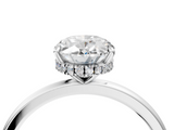 White gold Oval Solitaire Ring with Four-Prong Setting on a Classic Band_50