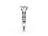 White gold Oval Solitaire Split Shank Pavé Diamond Engagement Ring_348