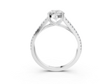 White gold Oval Solitaire Split Shank Pavé Diamond Engagement Ring_351