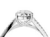White gold Oval Solitaire Split Shank Pavé Diamond Engagement Ring_352