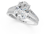 White gold Oval Solitaire Split Shank Pavé Diamond Engagement Ring_357