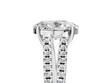 White gold Oval Solitaire Split Shank Pavé Diamond Engagement Ring_361