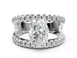 White gold Oval Solitaire Split Shank Pave Diamond Ring_49